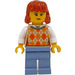 LEGO Vrouw (Donkeroranje Haar) Minifiguur