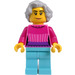 LEGO Vrouw - Dark Roze Top Minifiguur