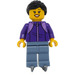 LEGO Woman, Dark Purple Jacket, Sand Blue Legs, Black Hair and Ice Skates Minifigure