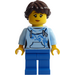 LEGO Žena v Bright Světlo Modrá Svetr Minifigurka