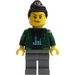 LEGO Woman in Dark Green Jacket with Black Hair Minifigure