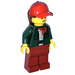 LEGO Woman in Dark Green Jacket with Red Hat Minifigure