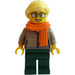 LEGO Woman in Dark Tan Sweater with Orange Scarf Minifigure