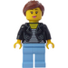 LEGO Vrouw in Leather Jasje met Blauw Poten Minifiguur