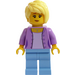 LEGO Kvinna i Medium Lavendel Jacka Minifigur