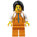 LEGO Mujer en Naranja Zipper Chaqueta con Blanco Brazos Minifigura