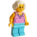 LEGO Woman in Pink Striped Shirt Minifigure