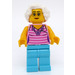 LEGO Woman in Pink Striped Shirt Minifigure