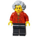 LEGO Woman in Rood Patterned Shirt minifiguur