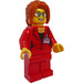 LEGO Vrouw in Rood Pak Minifiguur