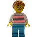 LEGO Woman in Wit Sweater met Rood Strepen minifiguur