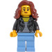 LEGO Žena s Černá Leather Bunda Minifigurka