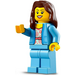 LEGO Woman With Blue Jacket with Flowers Minifigure