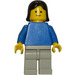 LEGO Vrouw met Blauw Top Minifiguur