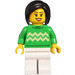 LEGO Vrouw met Fel groen Trui Minifiguur