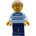 LEGO Woman met Bright Light Blauw Christmas Sweater minifiguur