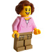 LEGO Kvinna med Bright Rosa Skjorta Minifigur