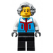 LEGO Kvinde med Mørk Azure Zipped Jakke Minifigur