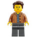 LEGO Woman with Dark Flesh Jacket Minifigure