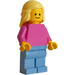 LEGO Kvinna med Dark Rosa Skjorta Minifigur