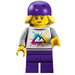 LEGO Woman mit Dark Purple Bike Helm Minifigur