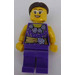 LEGO Woman mit Dark Purple Shirt mit Blumen Minifigur