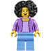 LEGO Vrouw met Lavendel Jasje en Groot Haar Minifiguur