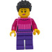 LEGO Kvinne med Magenta og Dark Lilla Genser Minifigur