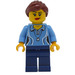 LEGO Woman with Medium Blue Shirt and Dark Blue Legs Minifigure