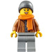 LEGO Frau mit Medium Dark Fleisch Jacke und Schal Minifigur