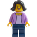 LEGO Frau mit Medium Lavendel Jacke mit Schwarz Haar Minifigur