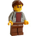 LEGO Kobieta z Medium Stone Szary Bluza z kapturem Minifigurka