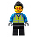LEGO Woman with Orange Goggles, Blue Jacket and Safety Vest Minifigure