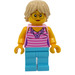 LEGO Woman met Pink Striped Top minifiguur