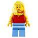 LEGO Woman met Rood Coverup minifiguur