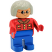 LEGO Woman with Red Jacket and Glasses Duplo Figure