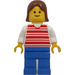 LEGO Woman mit rot Lines oben Minifigur