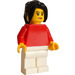 LEGO Kvinde med Rød Skjorte Minifigur