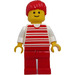 LEGO Kvinne med Rød striped Skjorte og Rød Hestehale  Minifigur