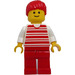 LEGO Woman with red striped Shirt and red Ponytail  Minifigure