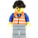 LEGO Frau mit Sicherheitsweste und Zug emblem Minifigur