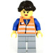 LEGO Woman met safety vest en Trein emblem minifiguur