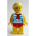 LEGO Kvinne med Badedrakt og Striped Topp Minifigur