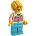 LEGO Woman with White Shirt and Pink Stripe Minifigure