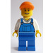 LEGO Worker in overalls met orango Pet minifiguur