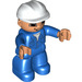 LEGO Worker with Blue Outfit and White Helmet Duplo Figure