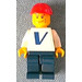 LEGO Worker met Vestas logo (Sticker) minifiguur Kaaklijnen