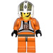 LEGO Y-Vinge Pilot med Orange Jumpsuit med Gul Huvud och Dark grå Höfter Minifigur