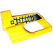 LEGO Yellow 3D Panel 6 with Silver, Black, and Yellow Checkered (Side A) Sticker (32528)