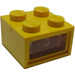 LEGO Geel 4.5V Licht Steen met Clear Lens 2 pluggaten